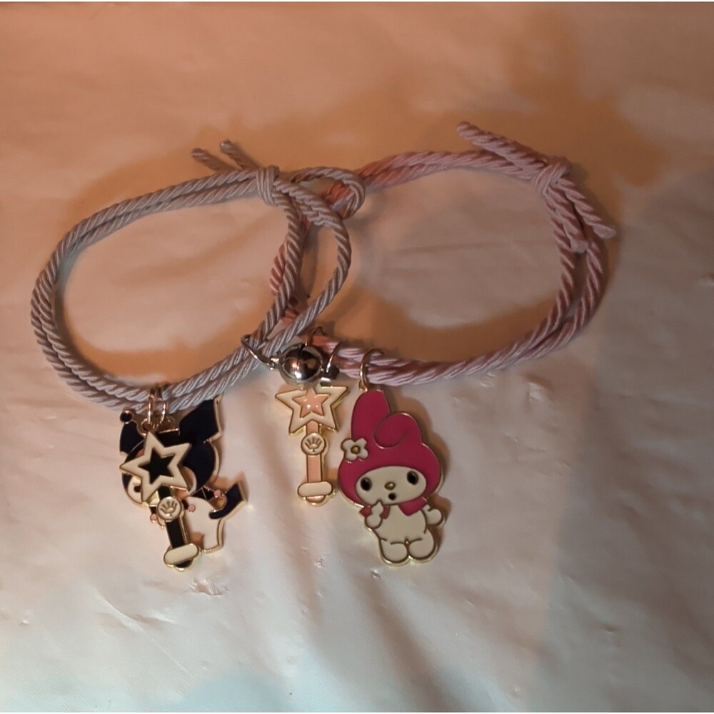 Kuromi My Melody Magnetic Friendship Bracelet Set Enamel Kawaii Y2K OS - Picture 11 of 16